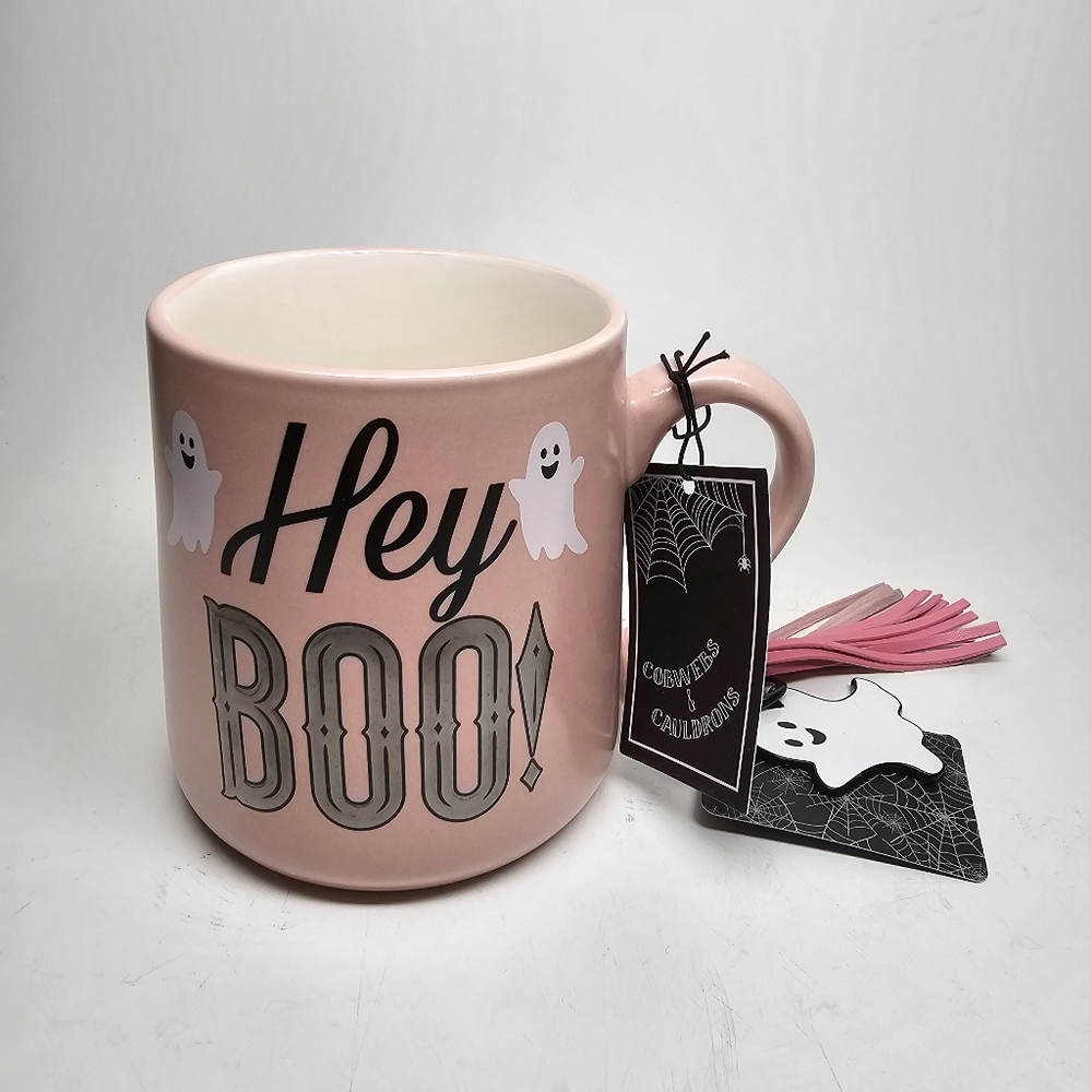NEW Hey Boo Pink Mug and Keychain from Cobwebs and Cauldrons
